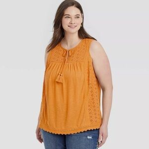 Knox Rose Eyelet Lace Rib Knit Top